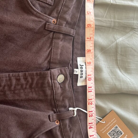 Reformation Val 90s Mid Rise Straight Jeans in Brown NWT - Picture 8 of 8
